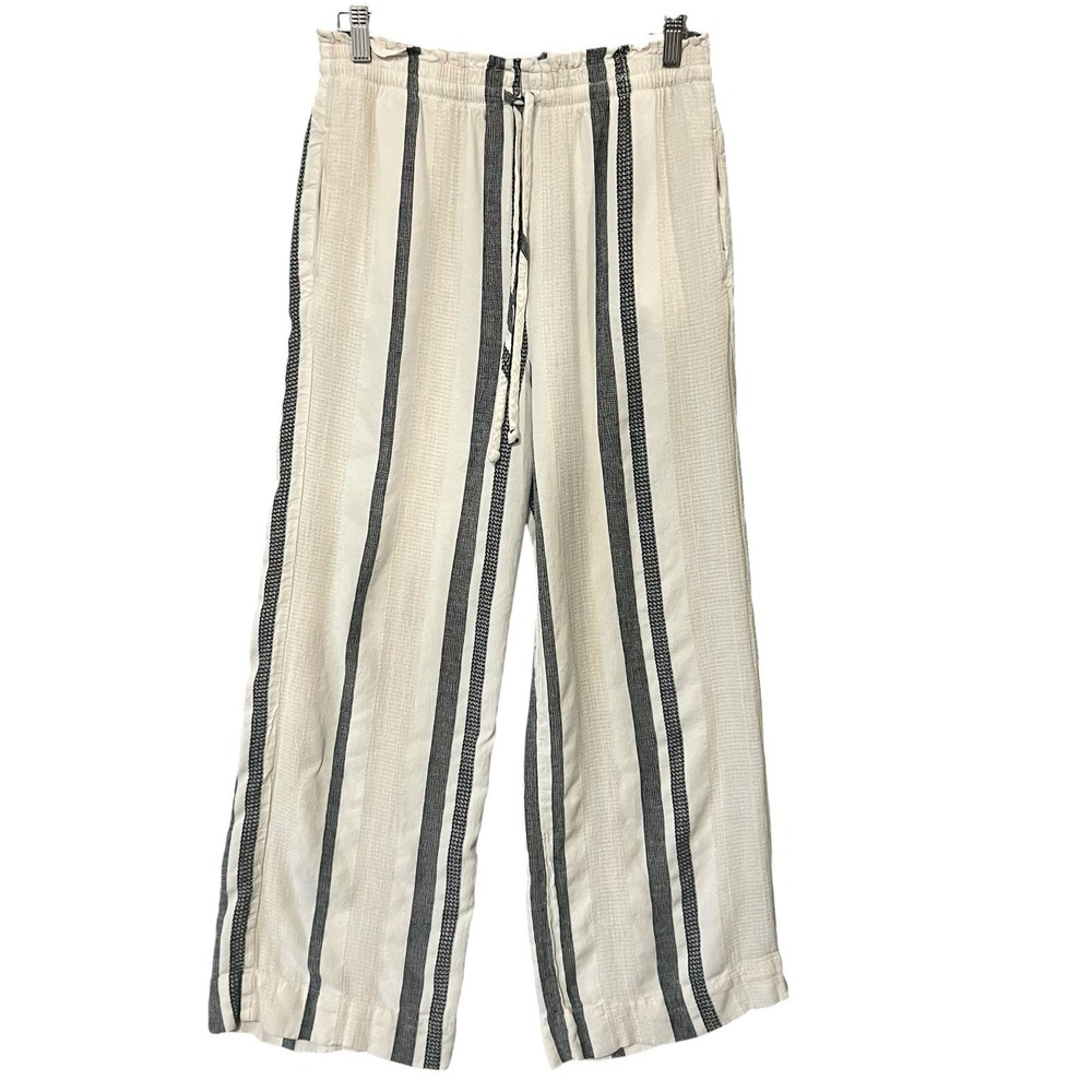 Cloth & Stone Smocked Wide Leg Pants Womens Small Boho Stripe Resort Beachwear